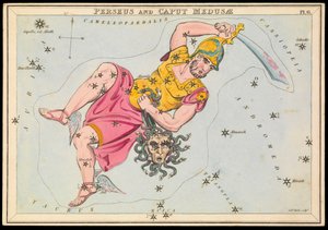 Perseus og Medusas hode, ca. 1825 (kort, papir, silkepapir)