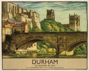 En plakat fra British Railways som reklamerer for Durham, ca. 1935 (fargelitografi) av Sydney Lee