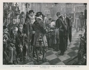 En kongelig almisse (gravering) av Sydney Prior Hall