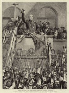 Feirer åttiårsdagen til prins Bismarck av Sydney Prior Hall