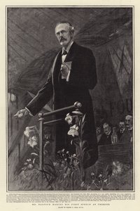 Herr Balfour holder sin første tale som statsminister av Sydney Prior Hall