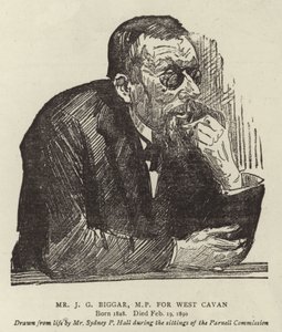 Mr JG Biggar, MP for West Cavan av Sydney Prior Hall