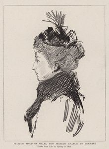 Prinsesse Maud av Wales, nå prinsesse Charles av Danmark av Sydney Prior Hall