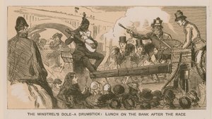 Reminiscenser fra et Oxford og Cambridge Boat Race: The Minstrel's Dole - en trommestikke; lunsj på banken etter løpet av Sydney Prior Hall