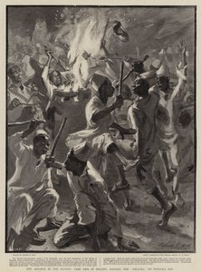 The Advance in the Soudan, Camp Life in Merawi, Dancing the Dilluka på Dongola-dagen av Sydney Prior Hall