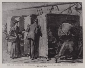 The Deck Shelter på Guernsey-båten, en tjenesteengel tilbyr drueklaser til Les Miserables av Sydney Prior Hall