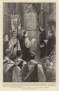 Hertugen av Cornwalls omvisning, avduking av et nettbrett i Adelaide-katedralen av Sydney Prior Hall