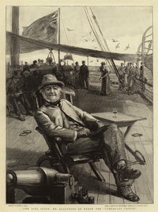 The Kiel Fetes, Mr Gladstone om bord på Tantallon Castle av Sydney Prior Hall