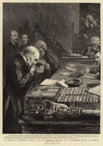 Åpningen av parlamentet 31. januar 1893, Mr Gladstone, støttet av Mr Marjoribanks og Mr H Gladstone, avla eden