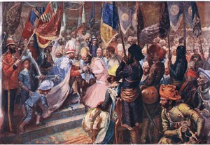 Prinsen av Wales i India, illustrasjon fra Cassells History of England, 1900-tallet av Sydney Prior Hall