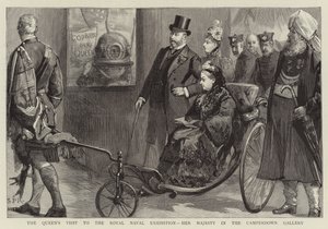 Dronningens besøk på Royal Naval Exhibition, Hennes Majestet i Camperdown Gallery av Sydney Prior Hall