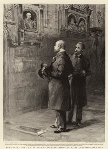 Det kongelige besøket til Stratford-on-Avon, prinsen av Wales ved Shakespeares grav