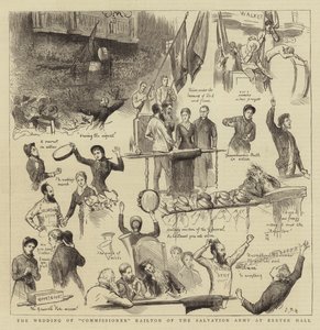 Bryllupet til kommissær Railton fra Frelsesarmeen i Exeter Hall av Sydney Prior Hall