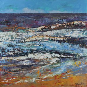 Skummende kyst, 2021 (olje på lerret) av Sylvia Paul