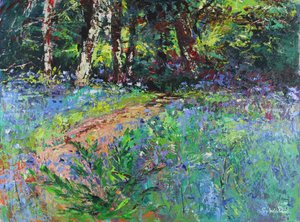 Skogsvandring, 2021 (olje på lerret) av Sylvia Paul