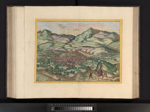 Utsikt over byen Málaga Málaga (tittel på objekt) av Symon Novelanus (possibly)