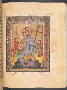 Legg til MS 7170 f.f156v Syriac Gospel Lectionary Resurrected Christ av Syrian School