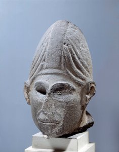 Østlig antikvitet: hode for syrisk gud. ca 2500 f.Kr. fra Djabboul, Syria. Paris, Louvre-museet