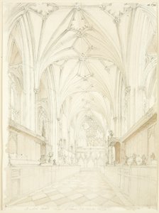 Kor fra Bristol Cathedral ser østover av T.H. Clarke