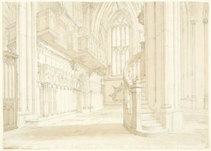 Utsikt over Orgelskjermen til Bristol Cathedral av T.H. Clarke