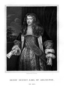 Henry Bennet, 1. jarl av Arlington, engelsk statsmann, 1828.
