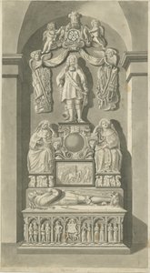 Interiør i Patshull Church - Astley-graver: sepia-tegning, nd [sent 18. århundre] (trykk)