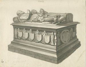Penkridge Church - Tomb of [Sir Edward Littleton]: sepia-tegning, nd [sent 18th cent] (tegning)