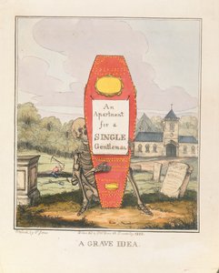 A Grave Idea: An Apartment for a Single Gentleman, pub. 1828 (fargegravering)