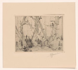 skogutsikt av T. Sterrenburg (signed by artist)