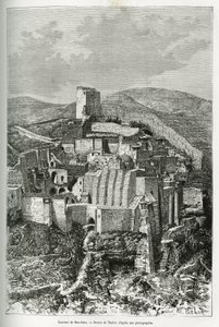 Klosteret Mar-Saba (Mar Saba) (Palestina). Taylors gravering, for å illustrere historien om dagens Syria, av M. Lortet, dekan ved Det medisinske fakultet i Lyon, ansvarlig for et vitenskapelig oppdrag fra departementet for offentlig utdanning, publisert i 