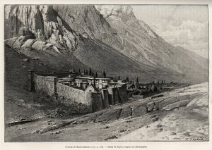 Klosteret St. Catherine, Egypt. Taylors gravering for å illustrere historien "" Voyage dans l