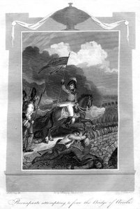 Napoleon Bonaparte forsøkte å tvinge broen til Arcola, 1816.