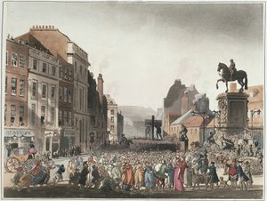 Pillory at Charing Cross fra Ackermanns "Microcosm of London"