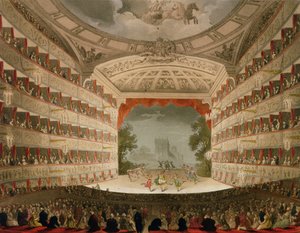 Kings Theatre Opera House, gravert av J. Bluck, pub. av Ackermanns 