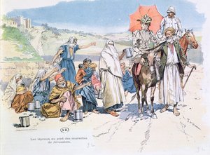 Spedalske utenfor Jerusalems murer, 1892 av T. de Haener