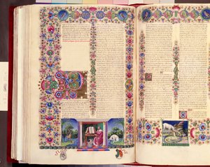 Paulus brev til romerne, illustrasjon med dobbel folio fra 
