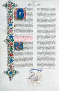 Opplyst manuskriptside fra Decameron, av Giovanni Boccaccio, italiensk, c1467.