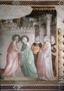 Møtet mellom Anne og Joachim ved Doree-døren (detalj) - freskomaleri, ca. 1327