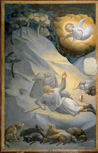 Bebudelsen til hyrdene, fra syklusen av Jomfruens liv (fresco