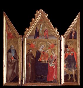 Jomfru med barn og helgener - tempera på tre av Taddeo di Bartolo