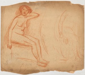 Studie einer sitzenden Frau av Tadeusz Makowski