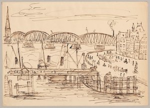 Utsikt over Rotterdam av Tadeusz Makowski