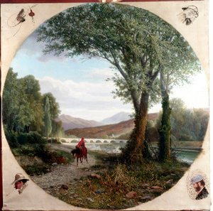 Dante en hest løper langs elven Entella eller passasjen Illustrasjon av skjærsilden i "" La divina commedia "" (La guddommelig komedie) av Dante Alighieri (1265-1321) Maleri av Tammar Luxoro (1824-1899) Før 1865 Genes, Civica Galleri for moderne kunst av Tammar Luxoro