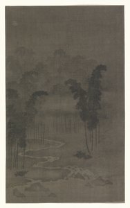 Bambusskog om natten av Tan Zhirui (attributed to)
