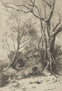 En Hiver., 1800-tallet. av Tancrède Abraham