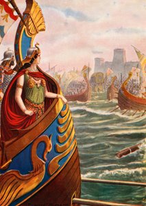 Cleopatra i slaget ved Actium av Tancredi Scarpelli
