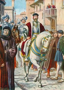 Cosimo I med sine spanske og tyske vakter som alltid fulgte ham av Tancredi Scarpelli