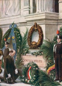 Homage av il Duce ved graven til den ukjente soldaten av Tancredi Scarpelli