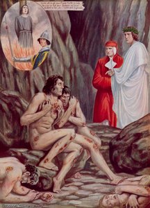 Illustrasjon for Dantes guddommelige komedie av Tancredi Scarpelli