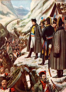 Napoleon ved Great St Bernard Pass av Tancredi Scarpelli